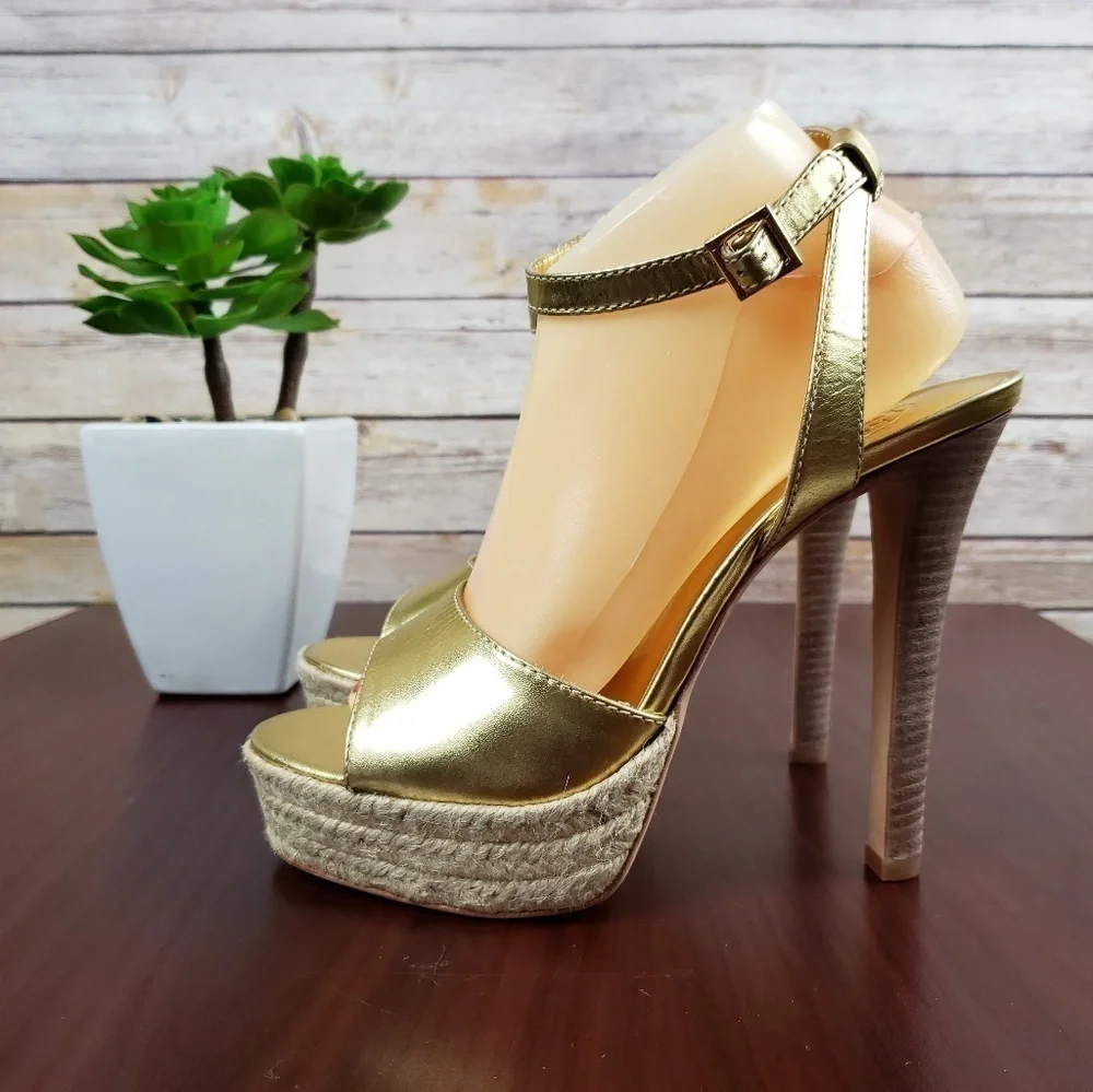 TORY BURCH Gold Platform Ankle Strap